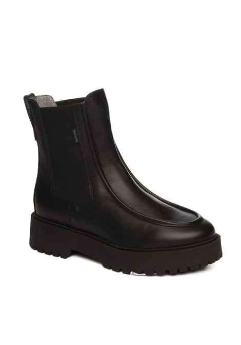 Black leather chelsea boot NERO GIARDINI | 411392GUANTO-100